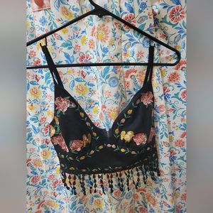 Black floral Bralette size medium
